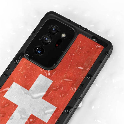 Switzerland Flag Distressed Galaxy Note20 Ultra 5G Waterproof Case